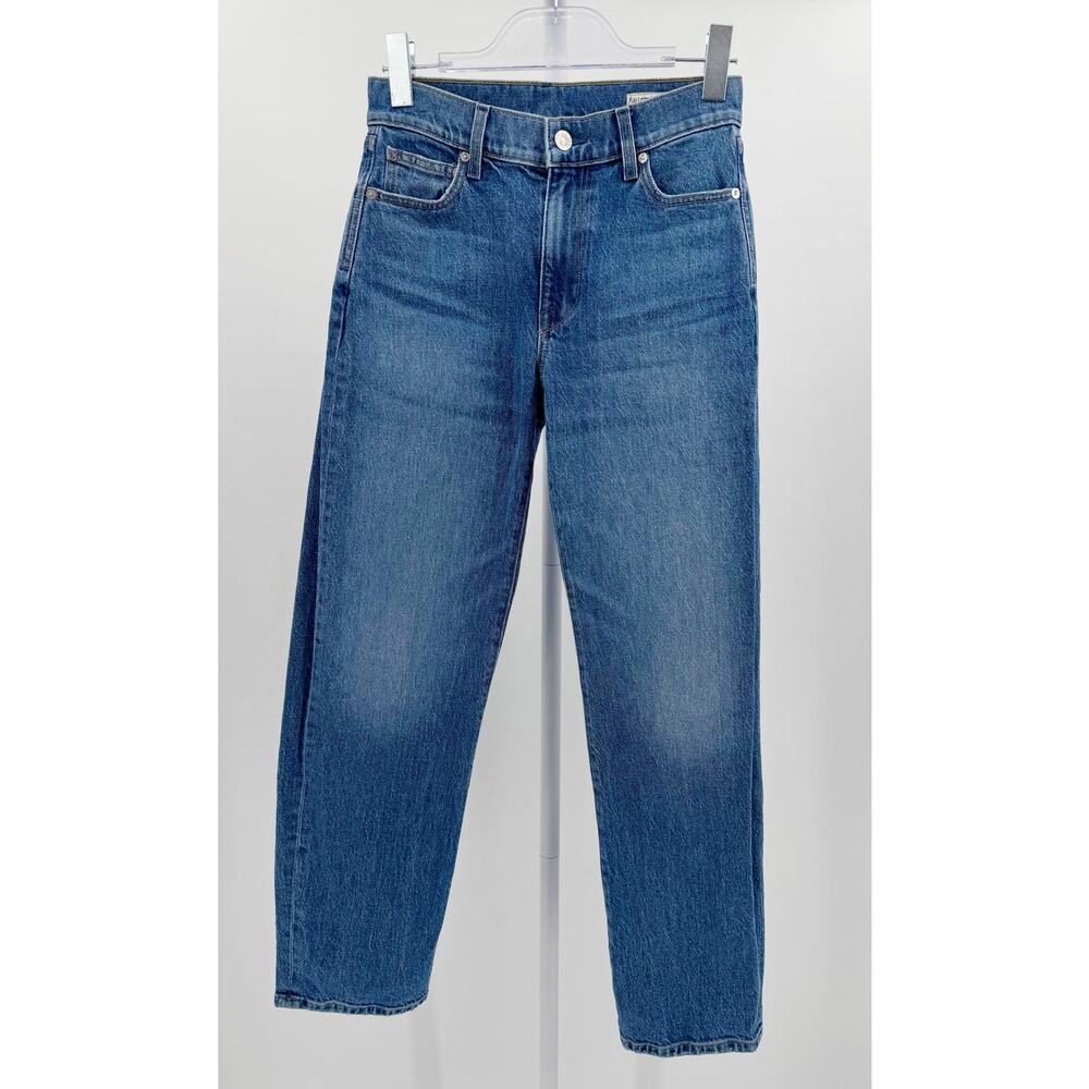 AYR Jeans The Getup Barrel Bow Leg Straight Stretch Denim Blue High Rise Size 24 - Picture 2 of 6